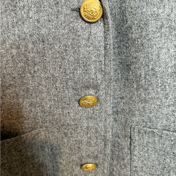 Vintage 80s Logo Gray Wool Blazer - Picture 3 of 6